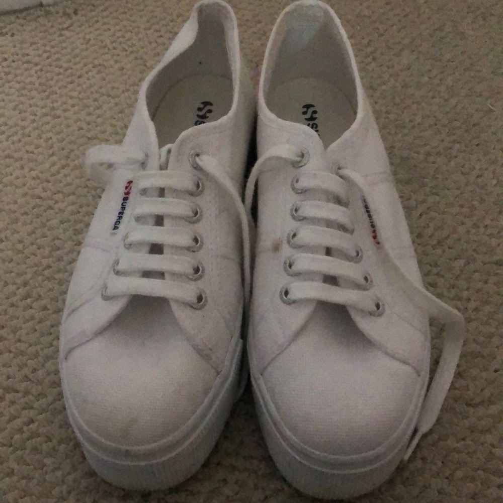 Superga White 2790 Platform Sneakers